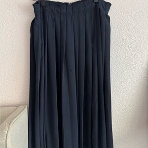 J.Crew Elegant Navy Pleated Skirt